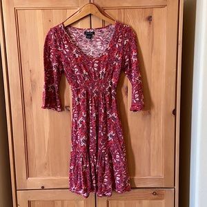 Lucky Brand Mini Dress Red Floral XS